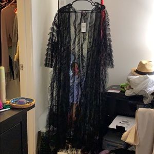 Sheer romance mesh kimono
